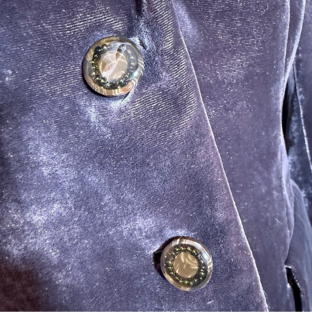 Vintage 1990’s Art deco purple grey silk velvet oversized luxury formal blazer - Picture 7 of 17